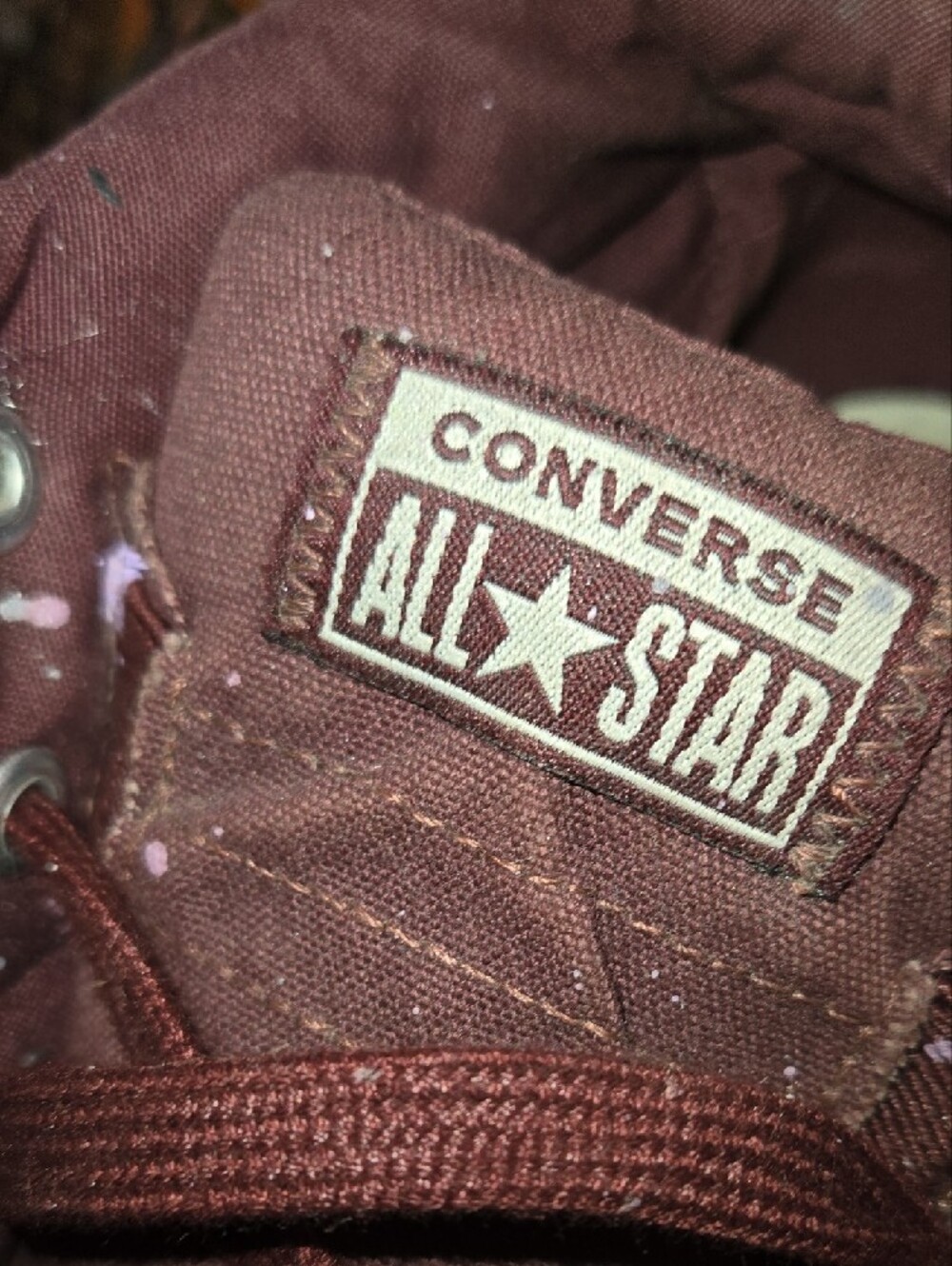 Converse High Top Sneakers in Burgundy - Picture 10 of 12